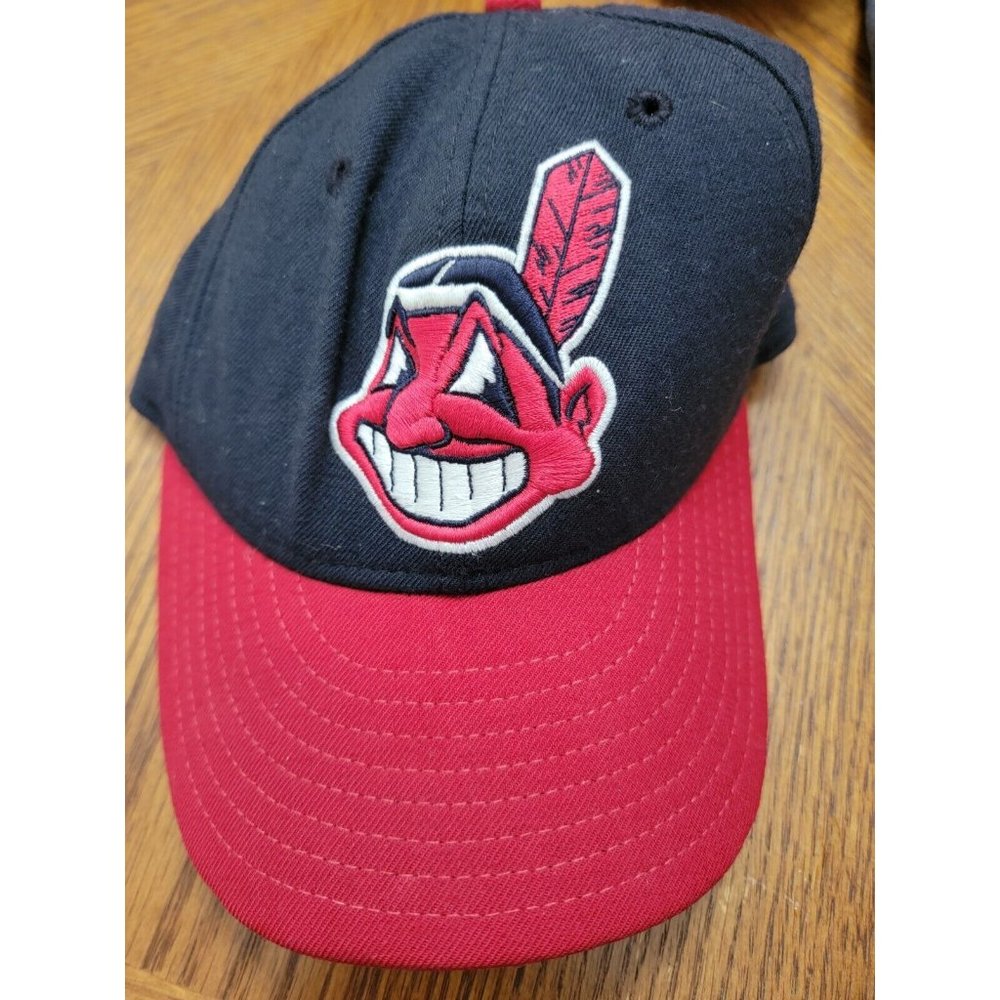 Vintage New Era Cleveland Indians Chief Wahoo 59/50 Pro Model Sz 6 7/8 Wool USA
